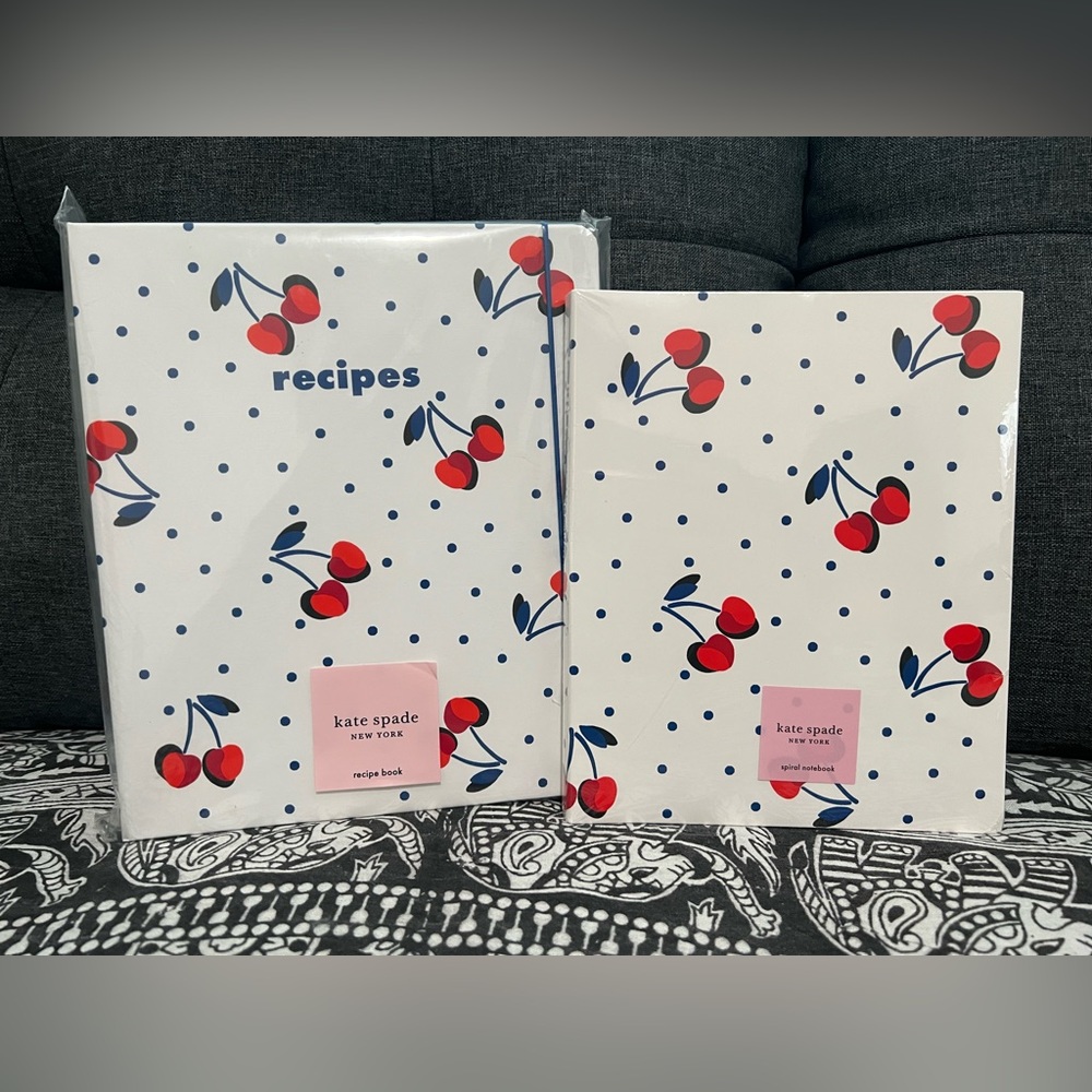 Kate Spade Vintage Cherries Recipe Book & Spiral Notebook